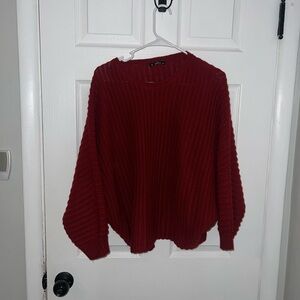 SHEIN Rich Burgundy Crew Neck Sweater